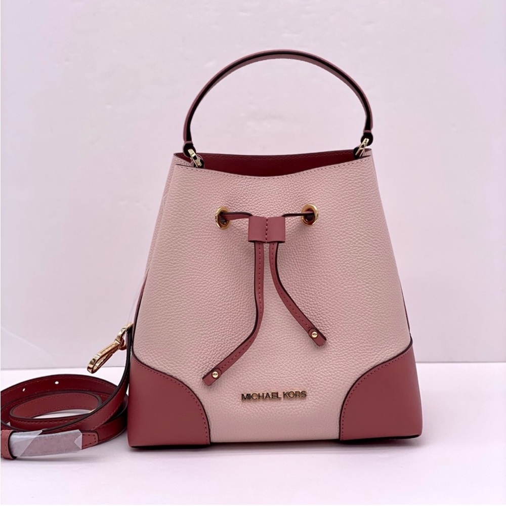 Michael Kors medium Mercer drawstring bucket satchel messenger bag Crossbody - Picture 2 of 11